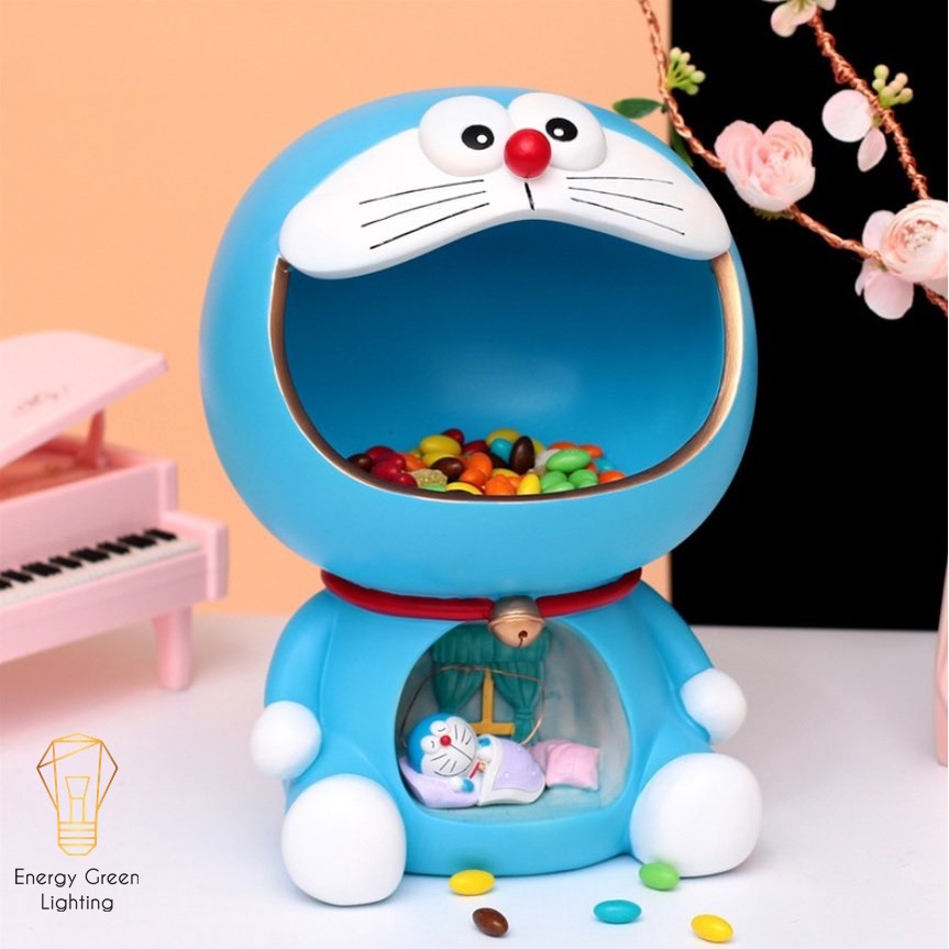 Đèn Ngủ Trang Trí Hình Doraemon Energy Green Lighting Kiêm Đựng Chìa Khoá Bánh Kẹo Phụ Kiện 4 Mẫu Khác Nhau