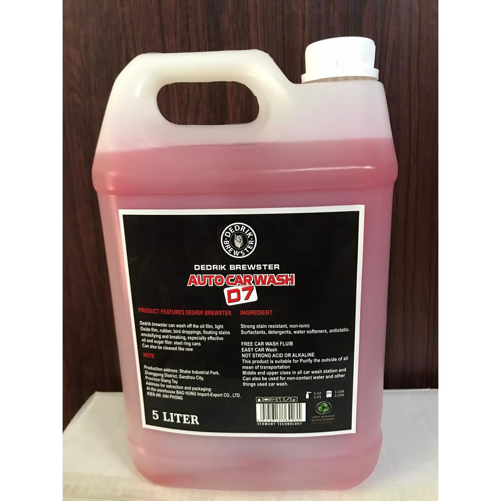 Dung Dịch Rửa Xe Không Chạm D7 Nước Tẩy Rửa Xe Bọt Tuyết Car Wash Chăm Sóc Xe Máy Ô Tô - Dedrik Brewter Can 5L