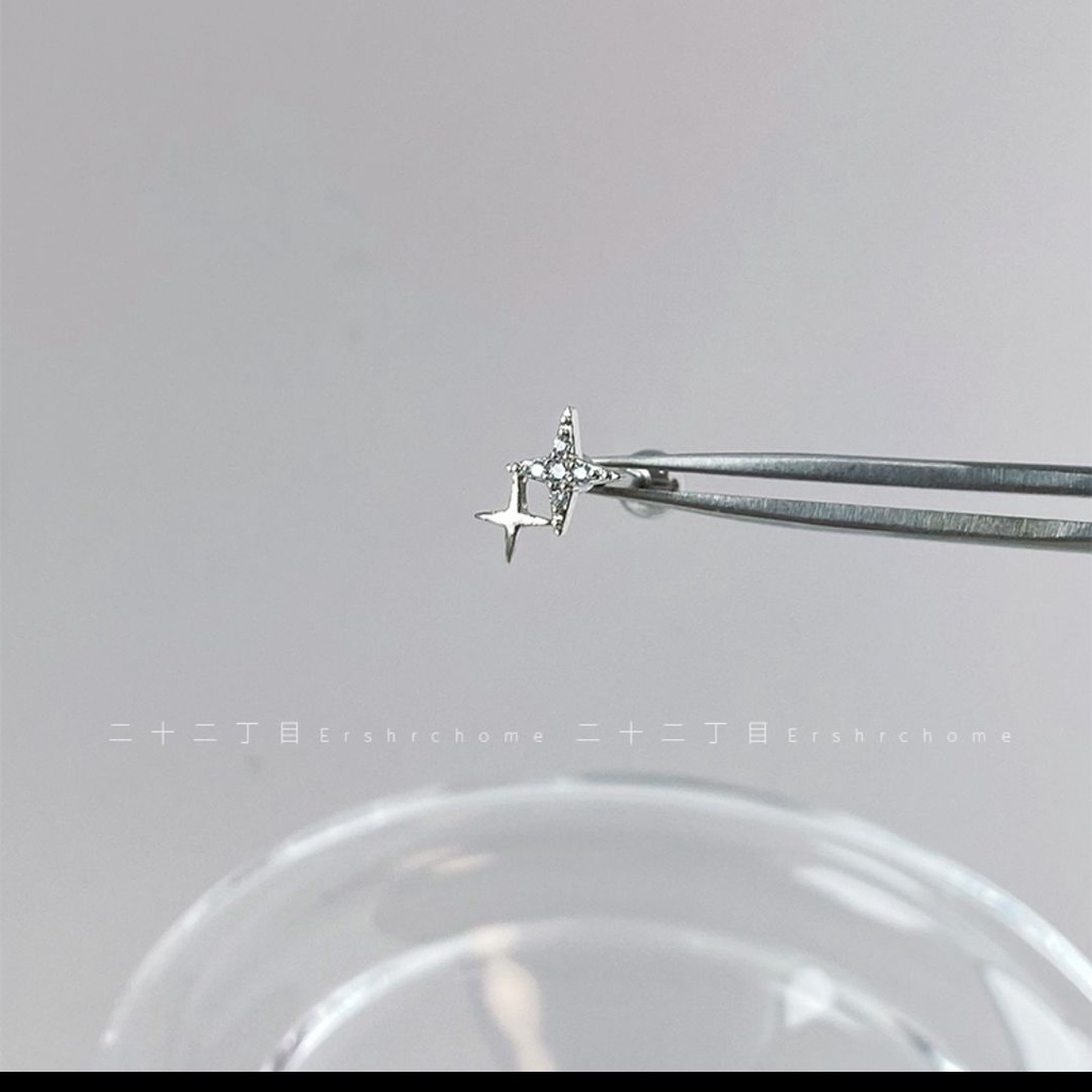Khuyên Tai Dạng Chữ C Bằng Thép Titan Đính Đá zircon Thời Trang Cho Nam Và Nữ