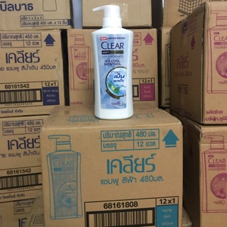 Sỉ 1 thùng dầu gội Clear Bạc Hà Thái Lan 450ml x 12 chai