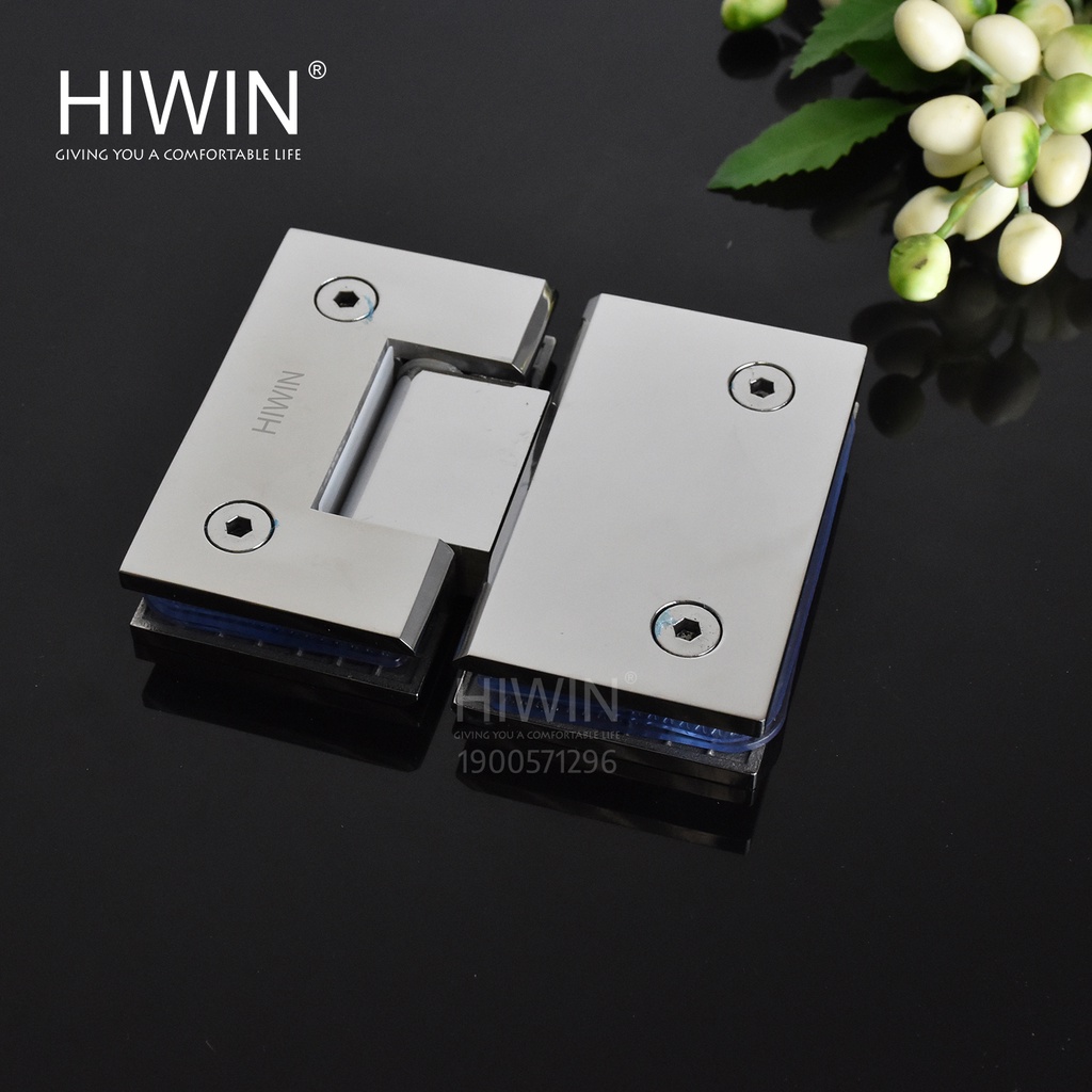 Bản lề phòng tắm kính 180 độ cân mặt gương inox 304 Hiwin HG-012