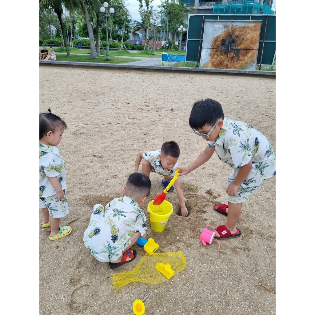 Bộ đũi hoa quả kèm kính đi biển đi du lịch cho bé trai bé gái 1 2 3 4 5 6 7 8 9 tuổi Beekidsmemory