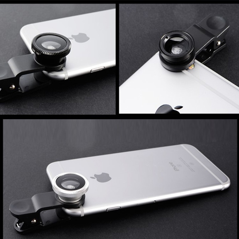 Ống kính 3 trong 1 góc rộng Macro Fisheye kèm kẹp 0.67x cho điện thoại iPhone