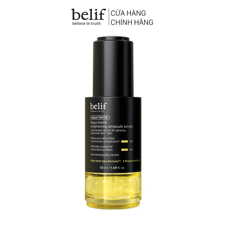 [Mã COSBE7 giảm 10%]Tinh chất dưỡng trắng da chống oxi hóa Belif Aqua Bomb Brightening Ampoule Serum 50ml