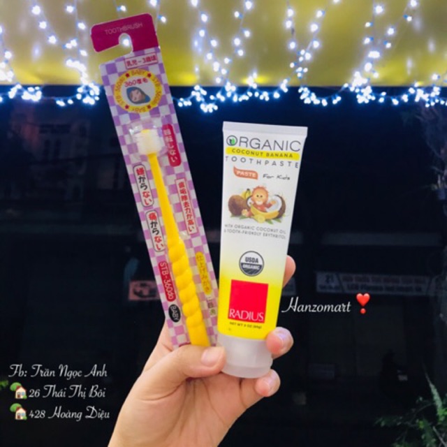 Bàn chải và kem đánh răng nuốt được 6m+