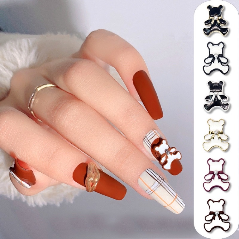 charm gấu trang trí móng bán lẻ 1 con