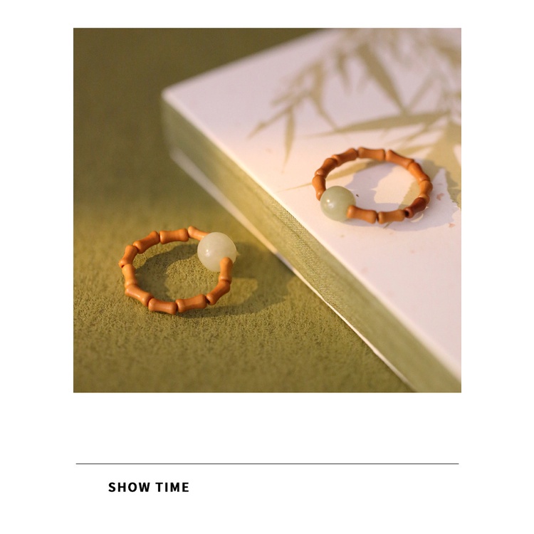 [Hàng Mới] Nhẫn Đính Hạt Óc Chó Phong Cách Dân Tộc