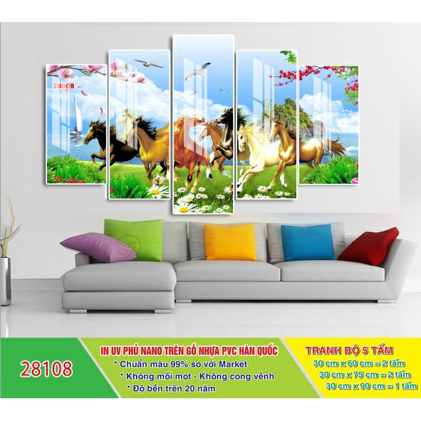 Tranh treo tường Mã đáo thành công/gỗ MDF N-28108