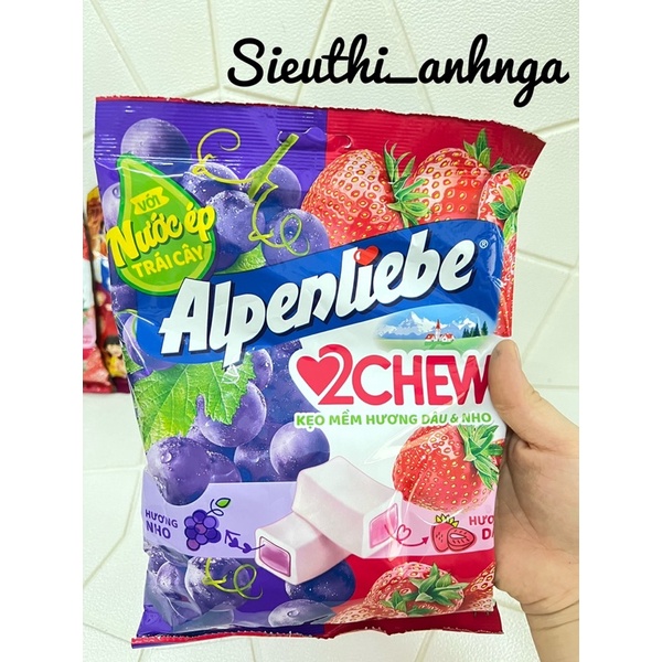 Kẹo Mềm Alpenliebe 2Chew Dâu & Nho/Trứng Muối