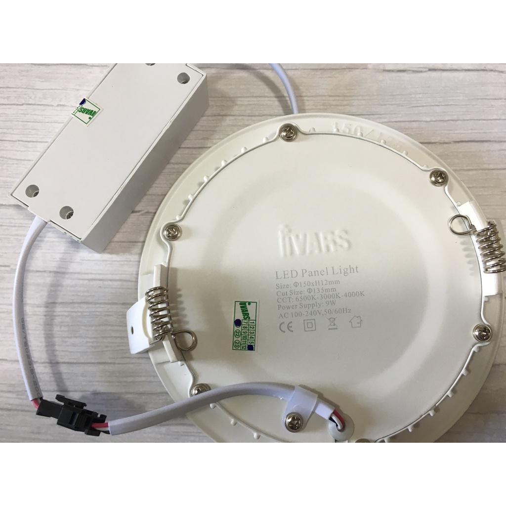 Đèn LED Âm Trần Siêu Mỏng Nhẹ Đơn Sắc Thương Hiệu IVARS - Công Suất 9w