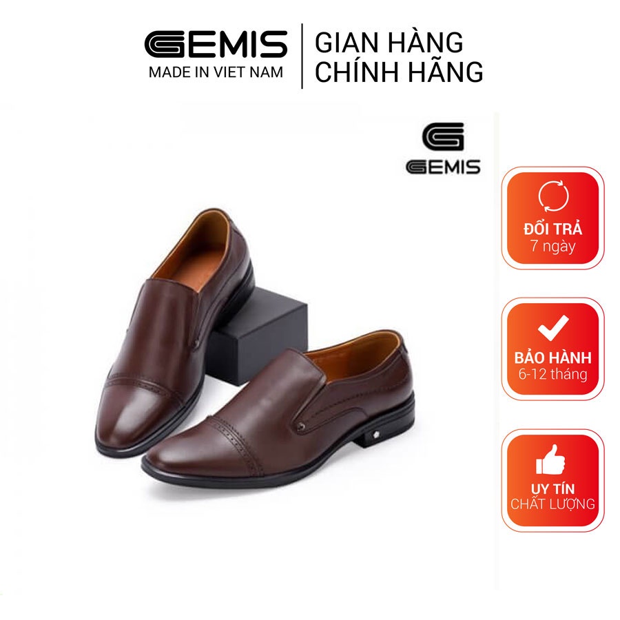 Giày tây nam da bò cao cấp chính hãng tăng chiều cao 3cm GEMIS - GN00160