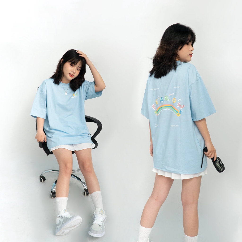 Áo thun nam nữ local brand unisex Fearow Sweet Rainbow / Màu xanh dương FW117