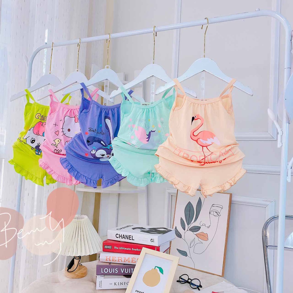[MẪU HÈ] BỘ HAI DÂY HỌA TIẾT HELLO KITTY CHẤT COTTON SIÊU ĐÁNG YÊU CHO BÉ 8-18KG. VIDEO THẬT, BIBO BABY SHOP