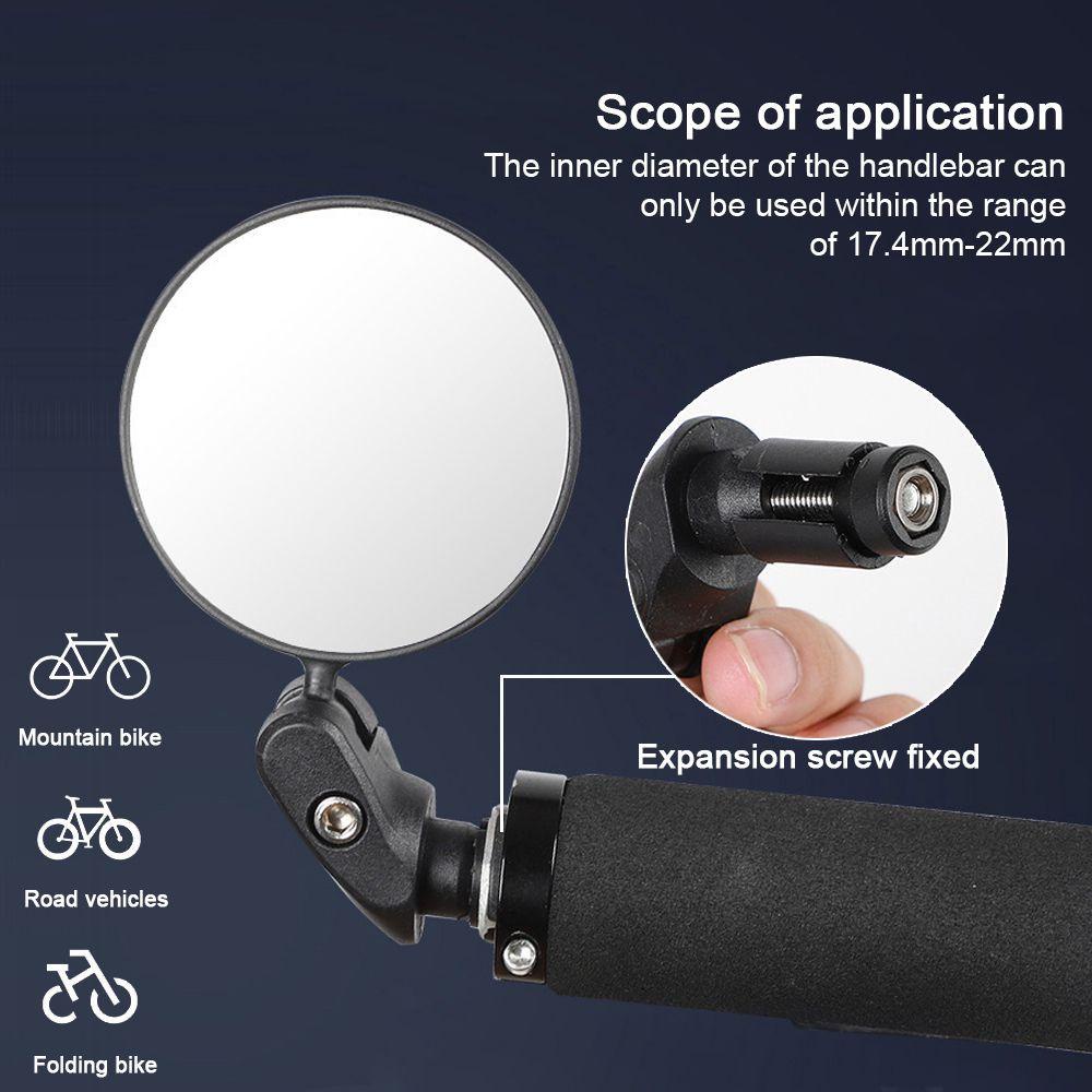 BARRY Bicycle Rearview Mirrors 17.4-22mm MTB Black Accessories 360° Rotatable Sight Reflector Wide Range Left Right Mount Rear View Mirror