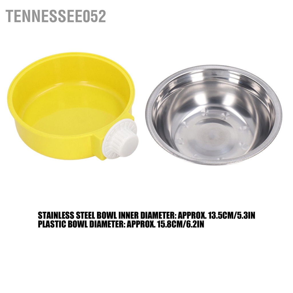 Tennessee052 Treo bát đựng thức ăn cho thú cưng Làm dày bằng thép không gỉ Cố định lồng Bát đơn chó mèo