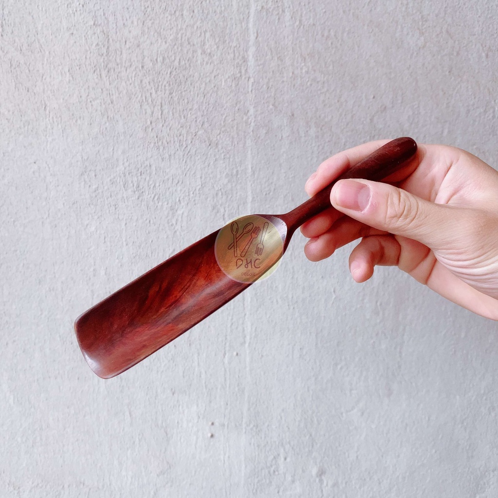 Thìa, muỗng xúc trà, cà phê, xúc hạt, gia vị bằng gỗ trắc đỏ loại đẹp DHC Decor
