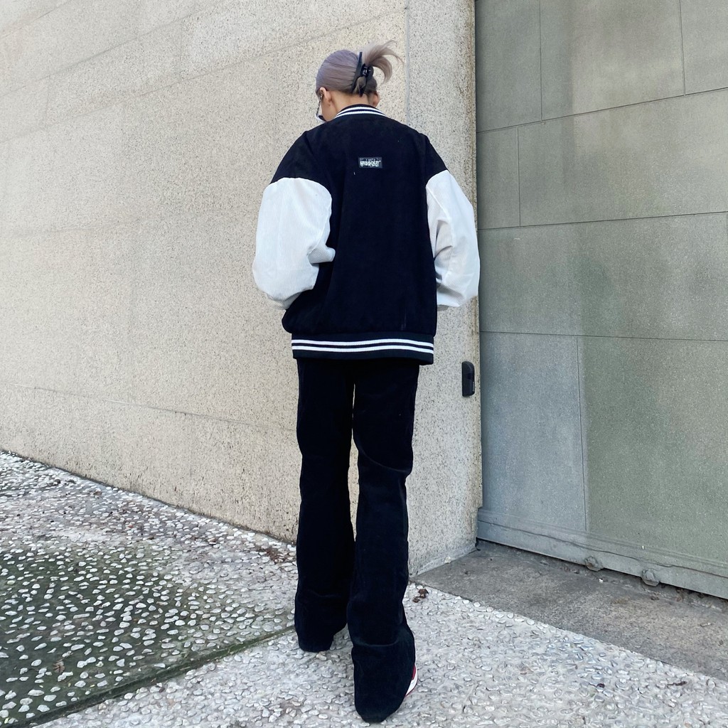 ÁO KHOÁC FABRIC BOMBER BLACK & WHITE