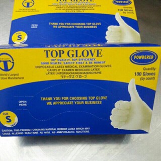 Găng tay y tế TopGlove Có bột nhập từ Malaysia (hộp 100 cái) sz S