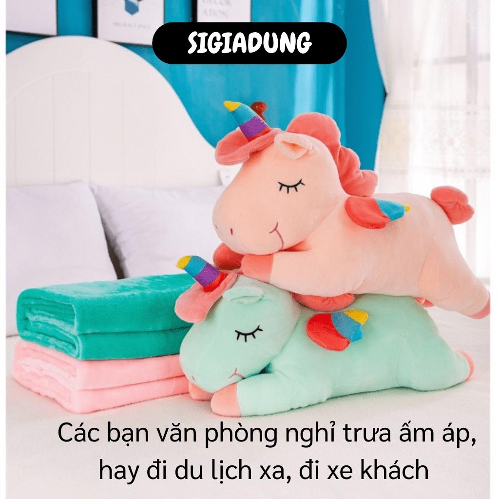 [SGD] Bộ Chăn Gối Văn Phòng - Bộ Gối Ốm, Chăn, Đồ Tựa Lưng Hình Kỳ Lân Đáng Yêu 9163