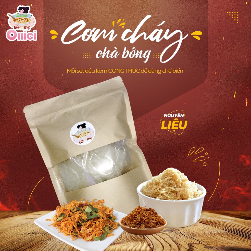 SET NGUYÊN LIỆU LÀM CƠM CHÁY CHÀ BÔNG THÀNH PHẨM 15 MIẾNG LỚN BẾP CỦA MẸ - ONICI | BigBuy360 - bigbuy360.vn