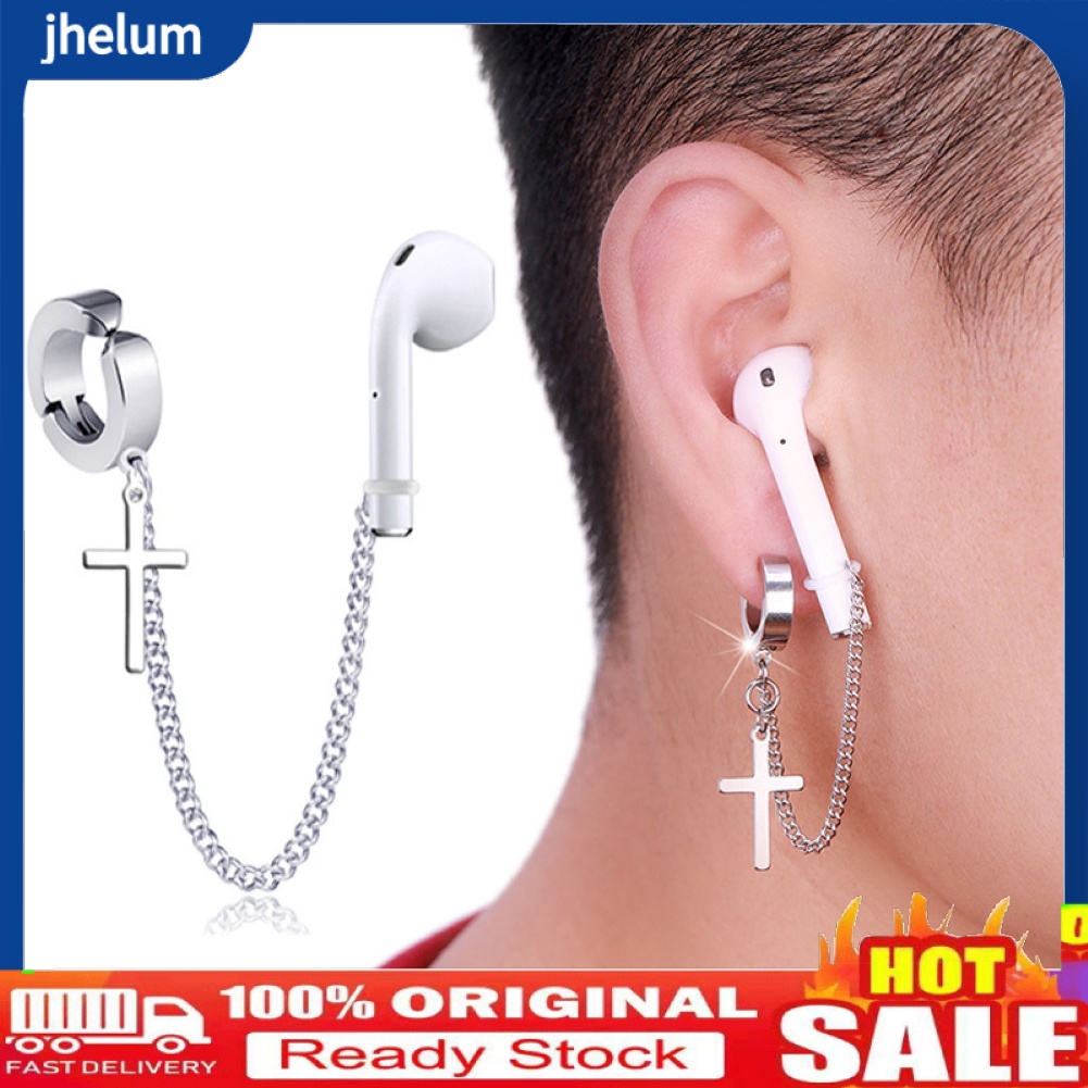Vỏ Bảo Vệ Hộp Sạc Tai Nghe AirPods Không Dây Bằng Thép Titan Phối Dây Xích Thời Trang Sang Trọng