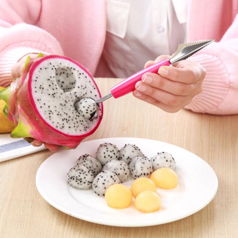 Muỗng thép không gỉ múc kem 2 trong 1 sử dụng hai đầu kép tiện lợi