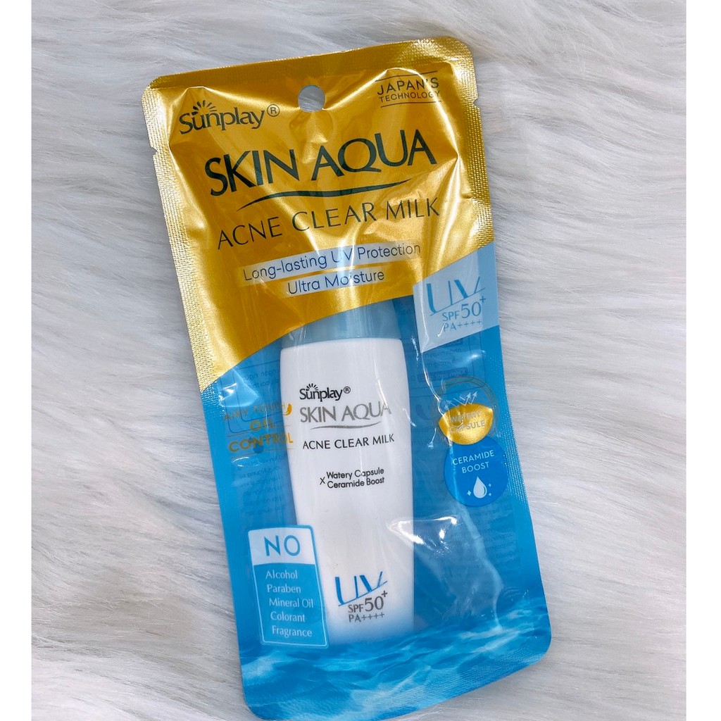Sữa chống nắng dưỡng da ngừa mụn Sunplay Skin Aqua Acne Clear Milk 25gr