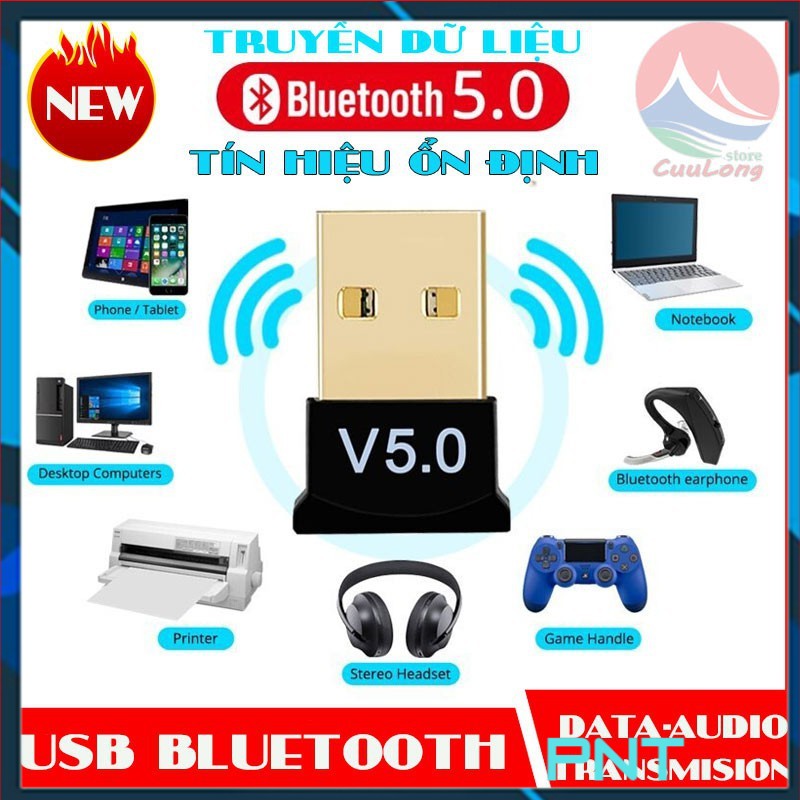 thiết bị tạo bluetooth cho máy tính PC laptop 5.0 LOẠI TỐT bắt sóng cực khỏe và ổn định usb bluetooth 5.0