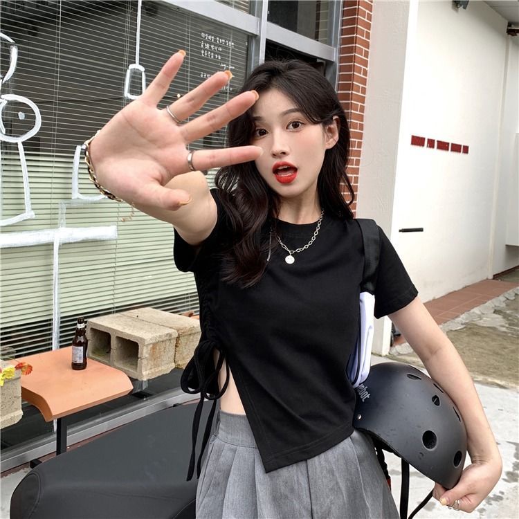 Áo Thun Nữ Tay Ngắn Thiết Kế Dây Rút Thời Trang Cho Áo phông Nữ TX-82