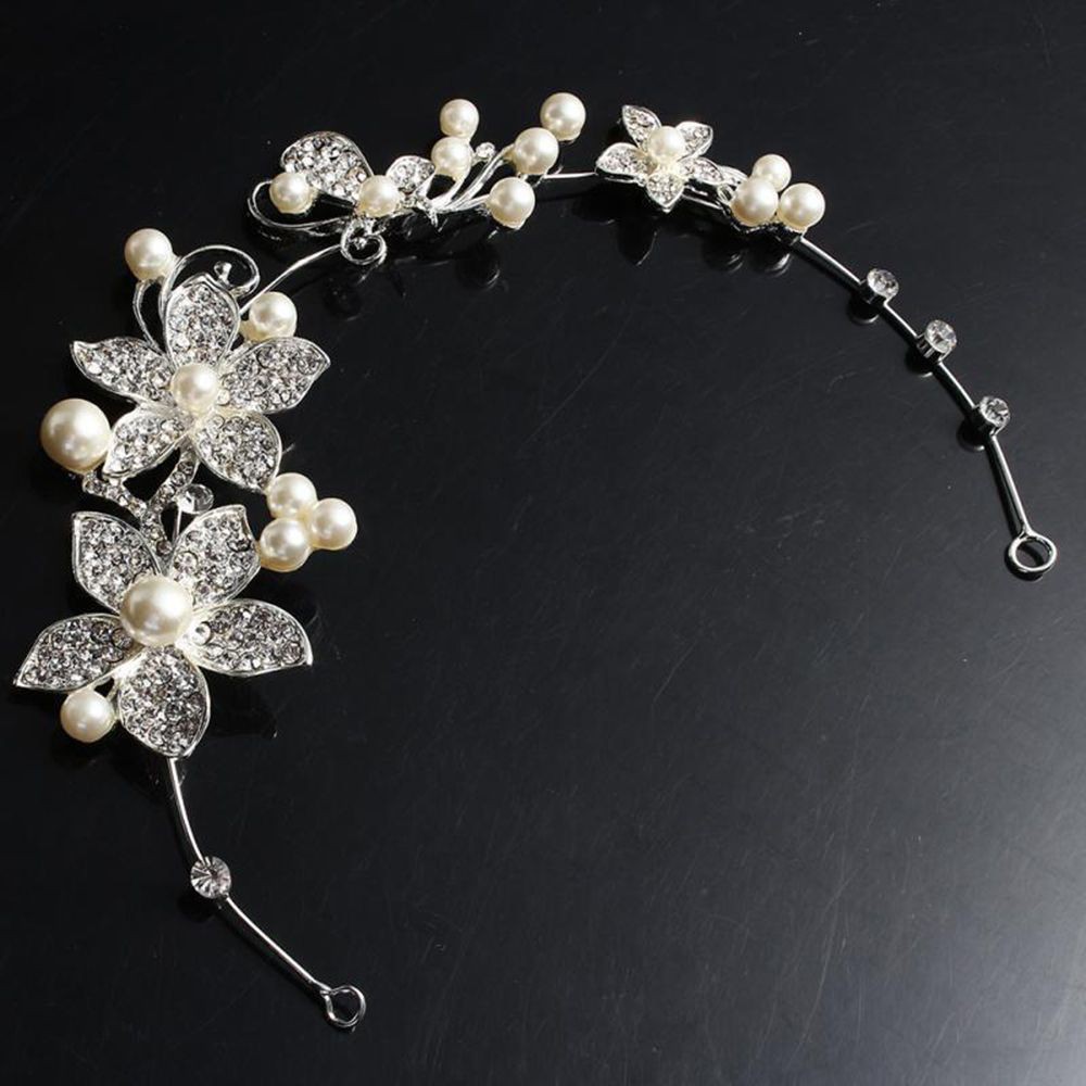 Phụ kiện cài tóc đính đá hình hoa lá lấp lánh cho cô dâu