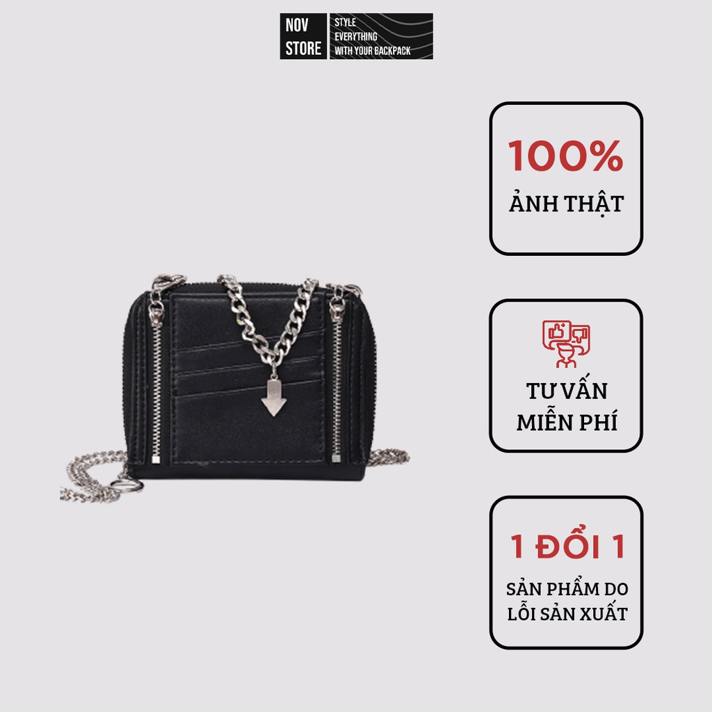 Túi ví da đeo chéo - BLACK FRAME BAG novstore