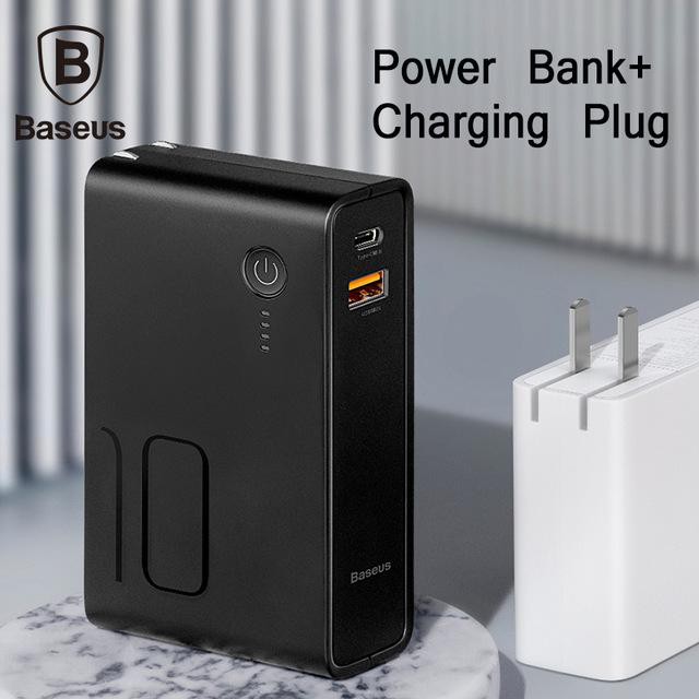 [Mã 154ELSALE2 giảm 7% đơn 300K] Pin Sạc Dự Phòng 2in 1 CHT909 Dung Lượng 10000 Mah Power Bank Tích Hợp Củ Sạc Nhanh Với