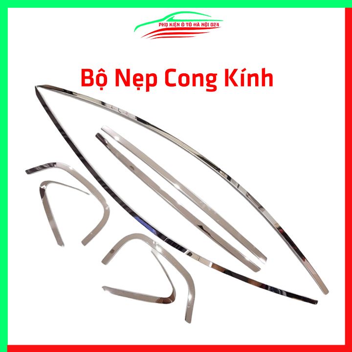 Bộ nẹp viền chân kính cong kính Wigo Inox sáng bóng chuẩn form xe