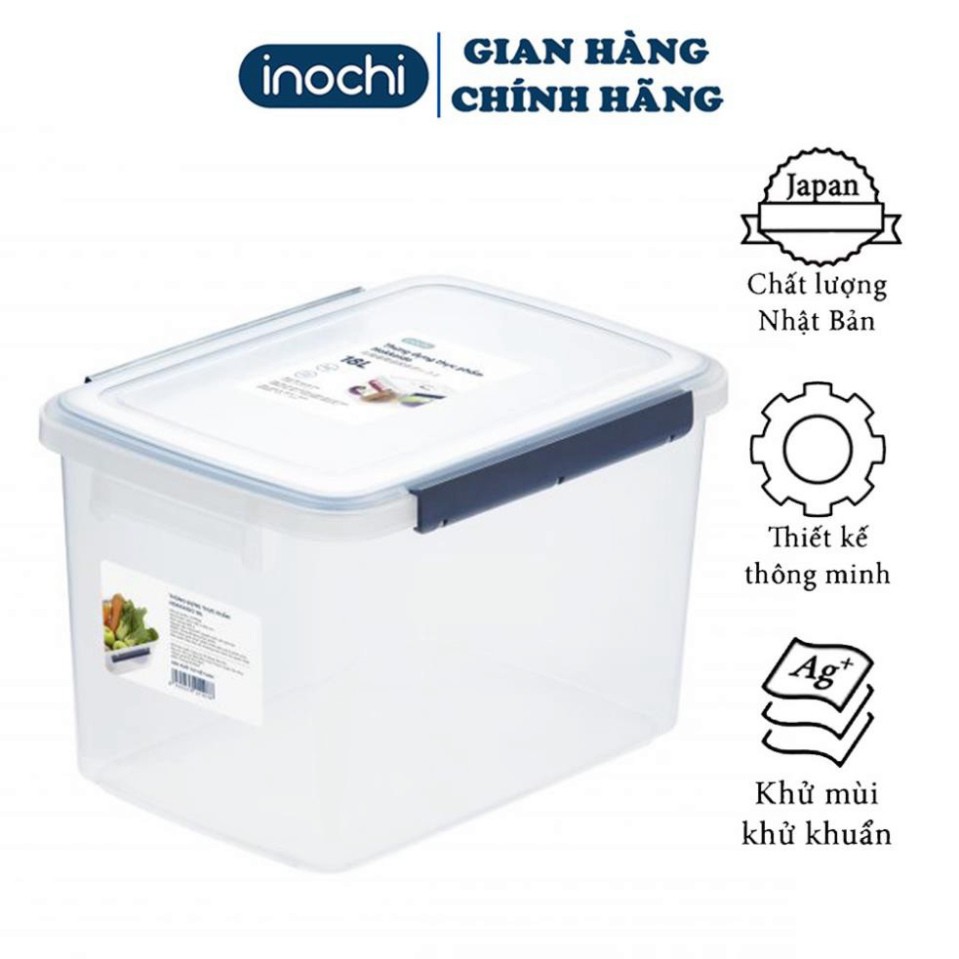 Thùng Đựng Thực Phẩm Hokkaido 10L-18L-30L các loại đồ khô để tủ lạnh Chính Hãng Inochi Trắng trong