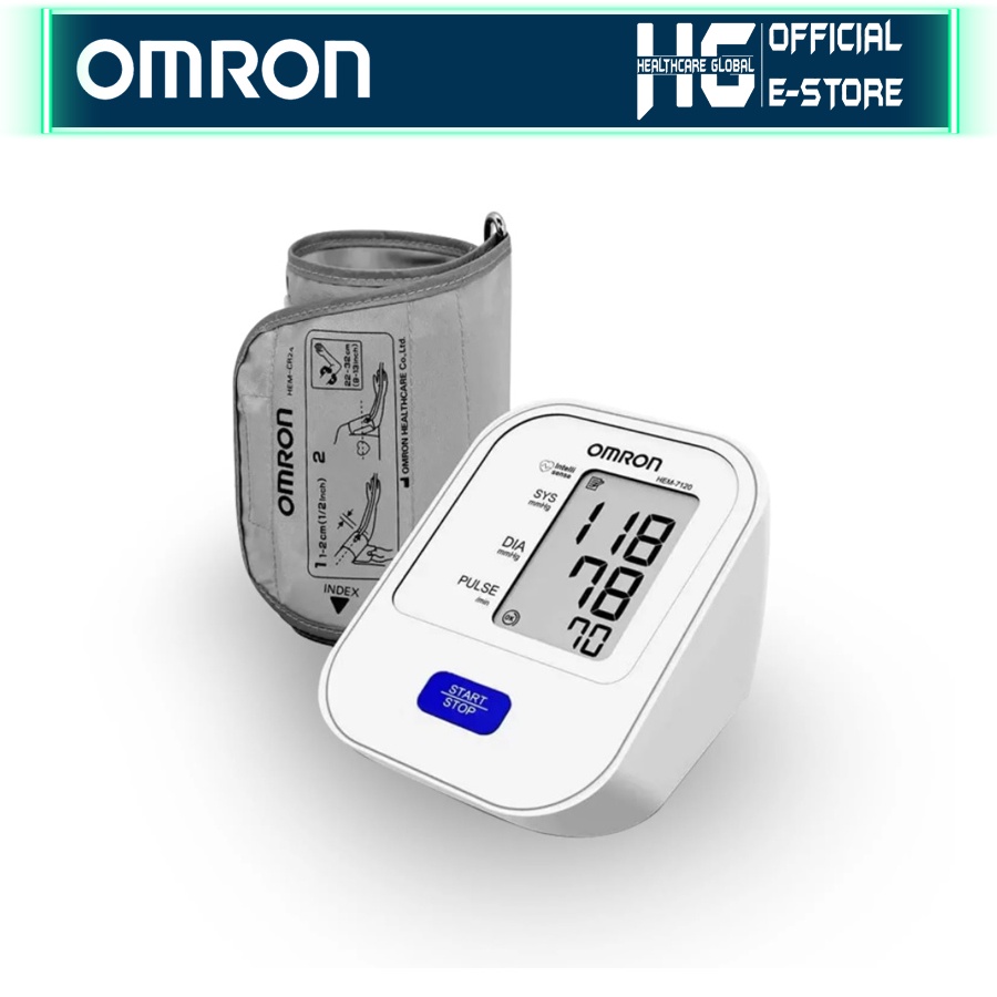 Máy Đo Huyết Áp Bắp Tay Omron Hem-7120 | Công Nghệ Đo Intellisense Cho Kết Quả Chính Xác Trong Vài Phút