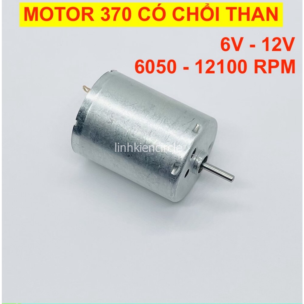 Motor 370 mã RF-370CH-20155 Bàn Chải Kim Loại Quý có thể thay cho máy xăm 6V - 12V Tốc độ 6050 - 12100 RPM - LK0379