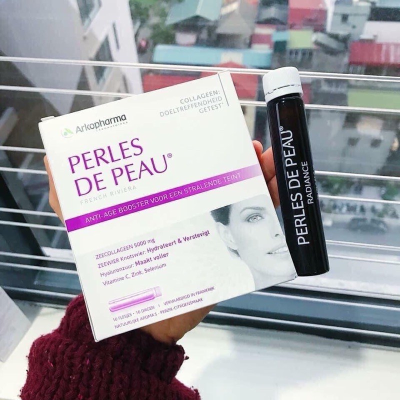 Nước uống làm đẹp da Collagen Perles dePeau, hộp 10 ống