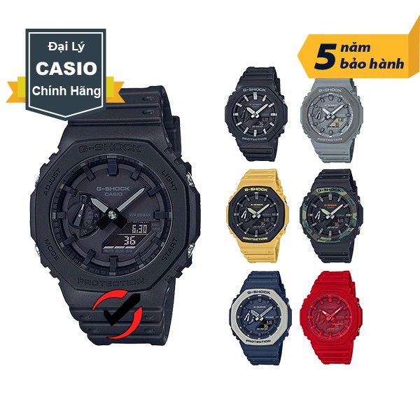 Đồng hồ nam dây nhựa Casio G-Shock chính hãng Anh khuê GA-2100 và GA-2110