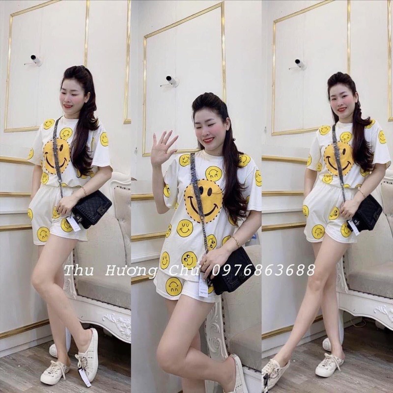 Sét đồ bộ đùi mặc nhà dễ thương nhiều họa tiết - Bộ Nữ Mặc Nhà Thun Mặc Mùa Hè Tay Ngắn