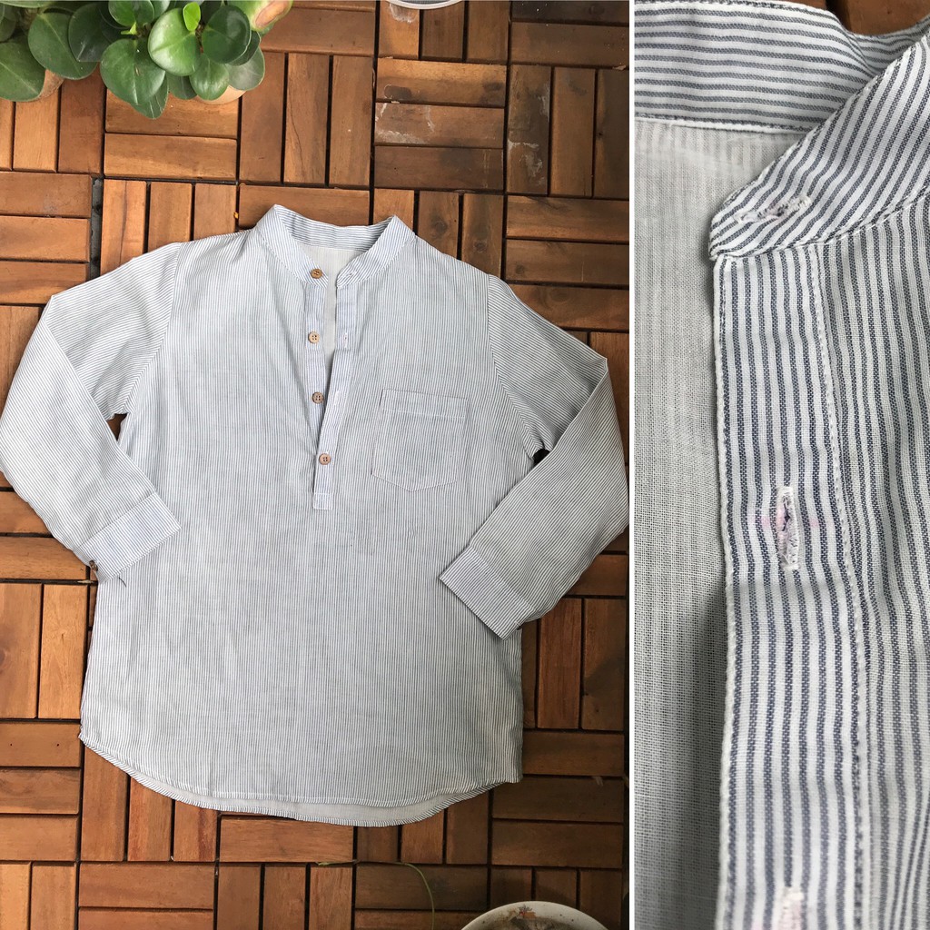 Áo linen sọc