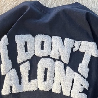 ZHELIHANGFEI Áo Thun Tay Ngắn Form Rộng Thêu Chữ Phong Cách Retro Mỹ