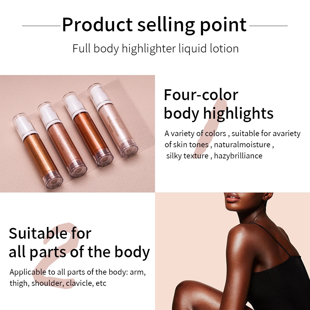 Kem Bắt Sáng Dạng Lỏng Màu Đơn Sắc Phân Cực Làm Sáng Da Mặt / Toàn Thân Thương Hiệu