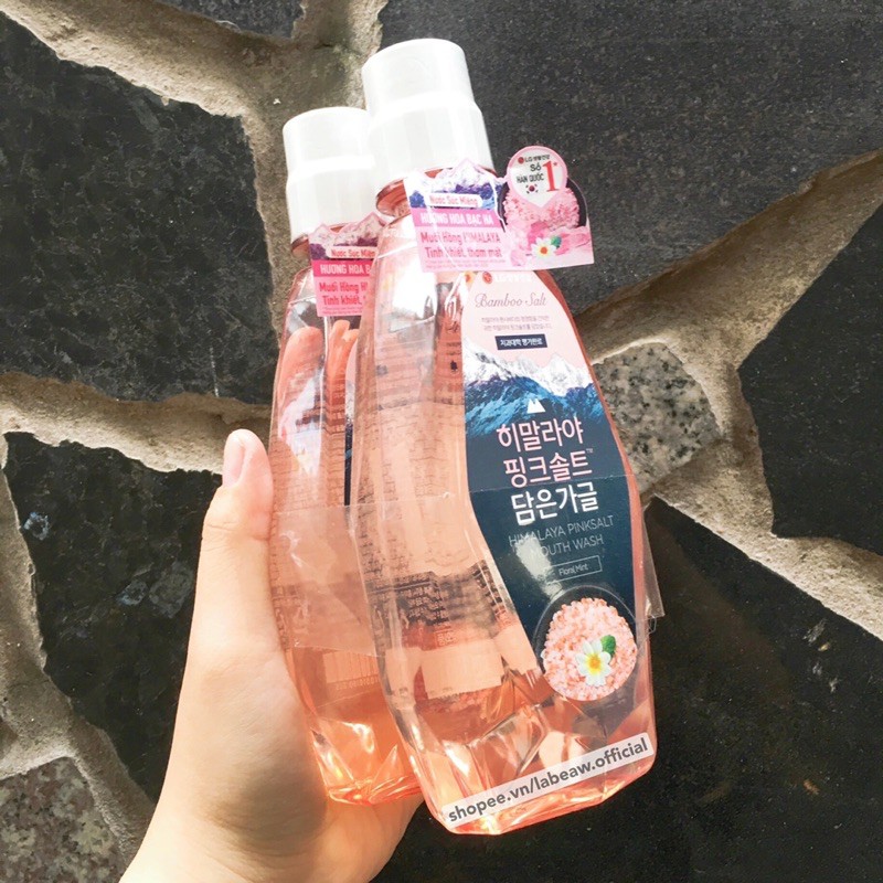 [COMBO 2 CHAI] Nước súc miệng Muối Hồng HIMALAYA Hàn Quốc hương Hoa Bạc Hà