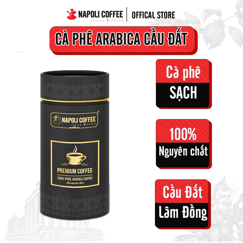 Cà Phê Arabica Cầu Đất Napoli Coffee Lon 500g - Cà Phê SẠCH Cao Cấp