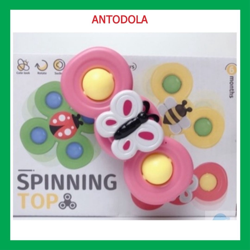 Set 3 đồ chơi con quay spinner hình côn trùng vui nhộn cho bé