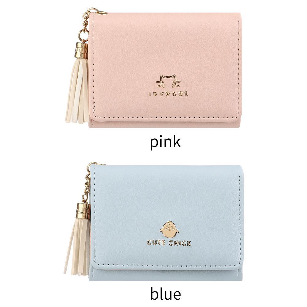 EBINLANDS Ví Mini Đựng Thẻ Nhiều Ngăn Đính Tua Rua Giá Đỡ