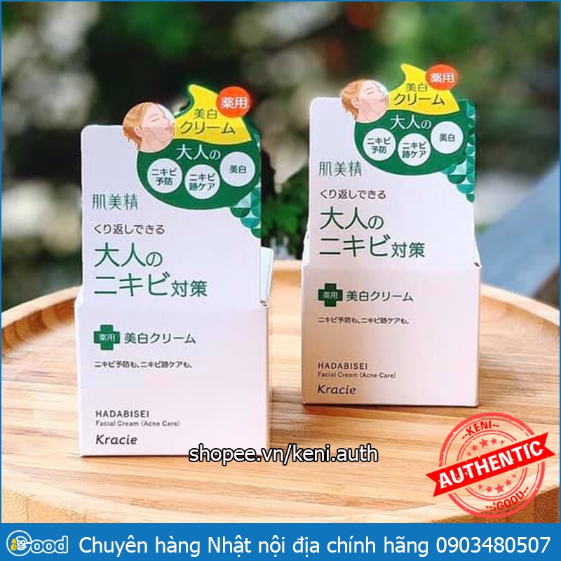 Kem dưỡng trắng da ngừa mụn Kracie Hadabisei Nhật Bản 50g