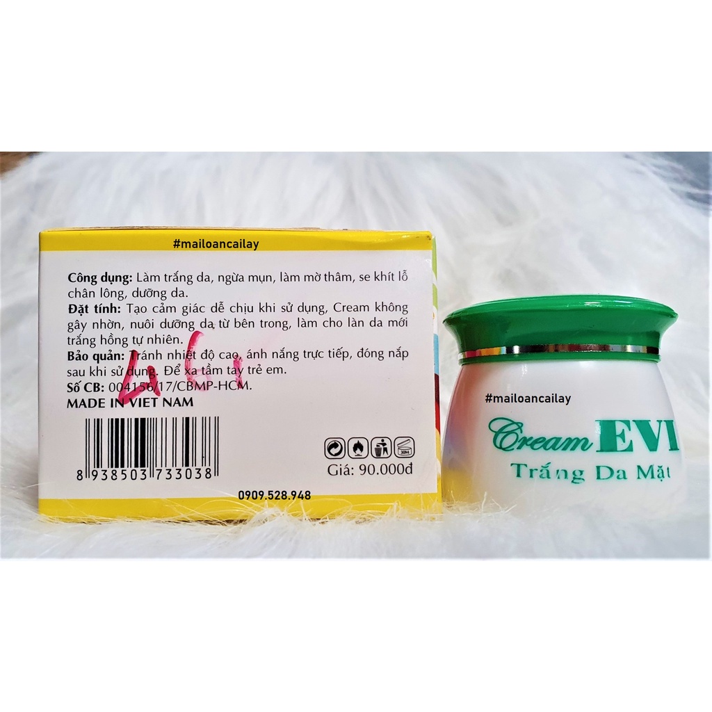 kem Evi dưỡng trắng da mặt 15g
