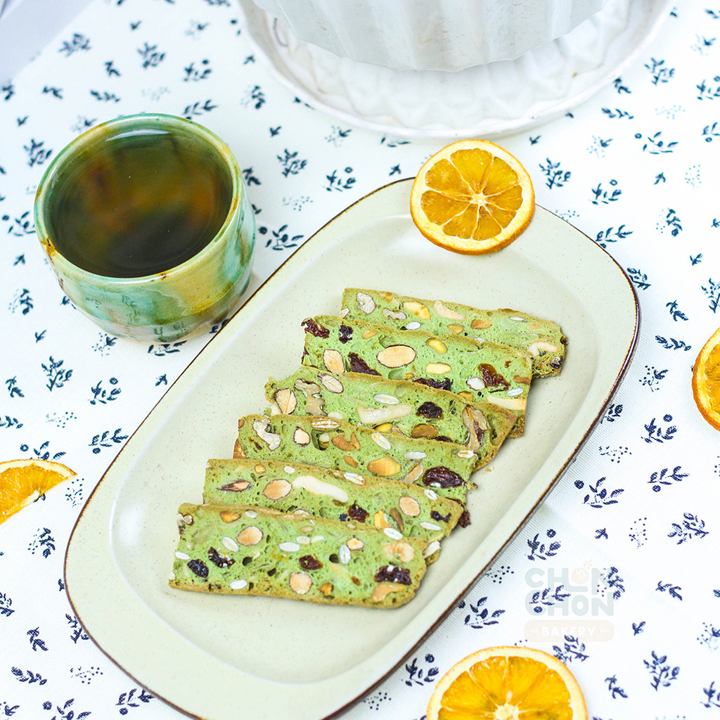 ⚡[FREESHIP 1 ĐỔI 1]⚡ Biscotti giảm cân nhanh Chon Chon Bakery vị trà xanh 150g Biscotti ăn kiêng Eat Clean Keto | BigBuy360 - bigbuy360.vn