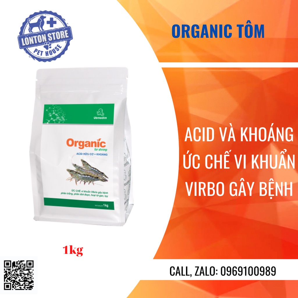 VEMEDIM Organic for shrimp - Cung cấp khoáng chất cho tôm bóng vỏ, nặng cân, gói 1kg - Lonton store